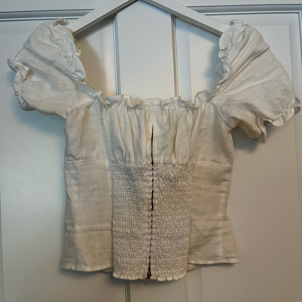 Reformation White Ruffled Shirt - Picture 3 of 3